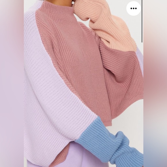 Pink Oversized Colourblock Sweater 8 - Picture 4 of 7